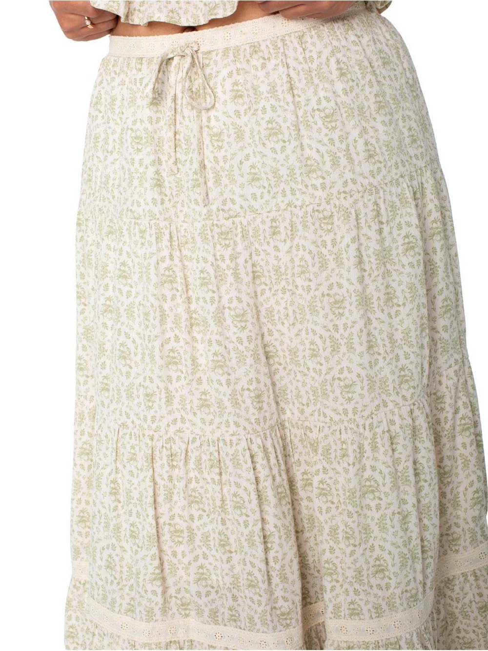 Bridgerton Women's Lace Trim Tiered Midi Skirt - Picture 3 of 6